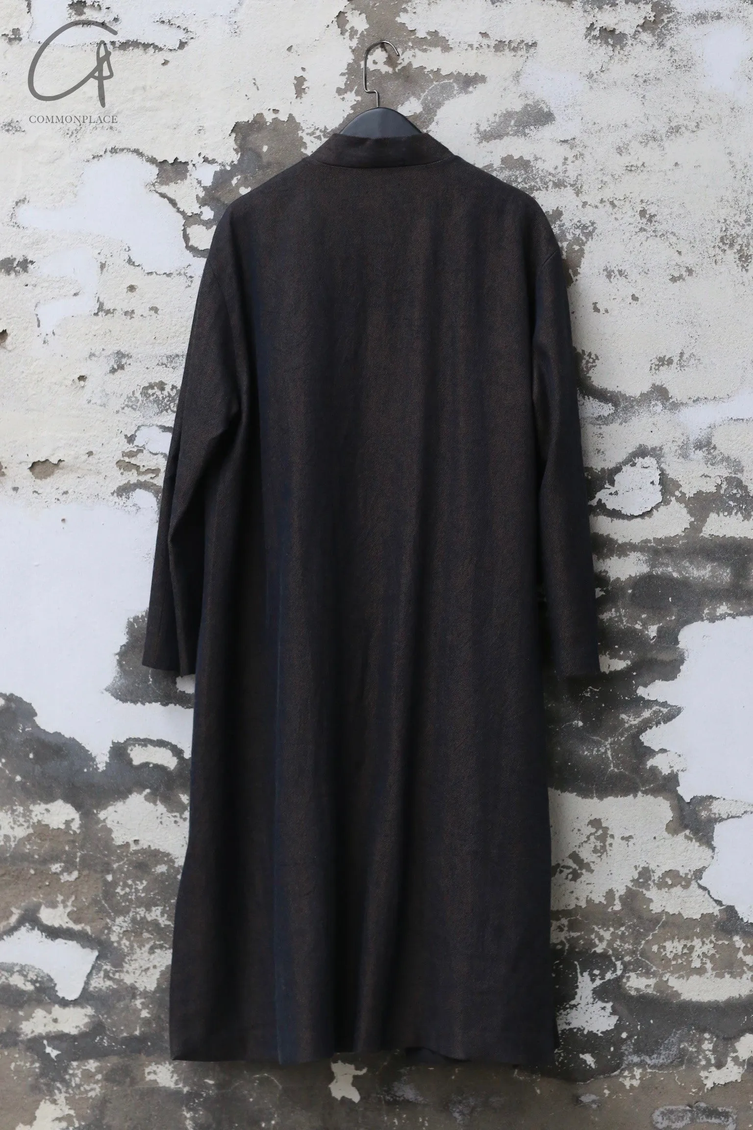 AVIVA JIFEI XUE 24 Autumn and Winter Wool Linen Denim Long Kimono Jacket AJX-FW24-LKJ-WLD-NZ Denim