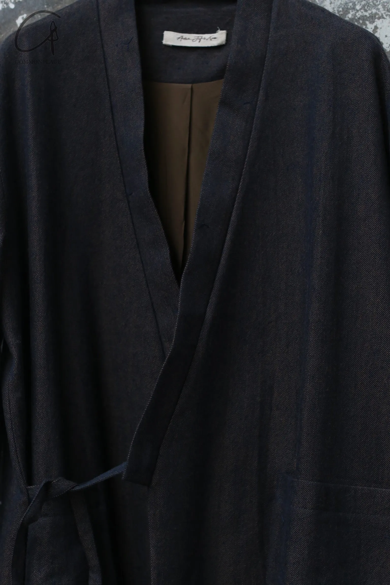 AVIVA JIFEI XUE 24 Autumn and Winter Wool Linen Denim Long Kimono Jacket AJX-FW24-LKJ-WLD-NZ Denim