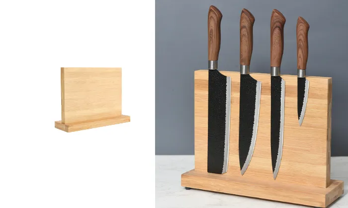 Bamboo Double-Sided Magnetic Knife Rack
