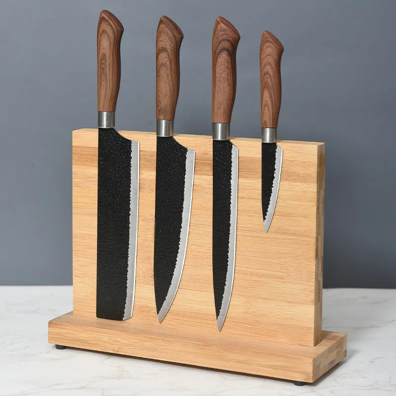 Bamboo Double-Sided Magnetic Knife Rack