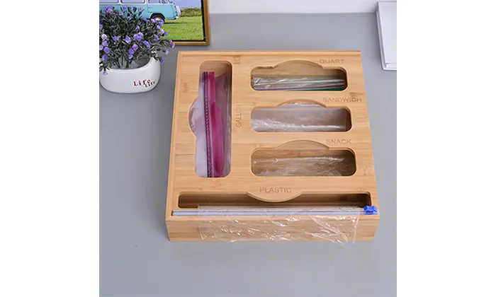 Bamboo-Zip Lock and Wrap Dispenser