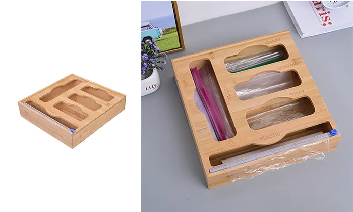 Bamboo-Zip Lock and Wrap Dispenser