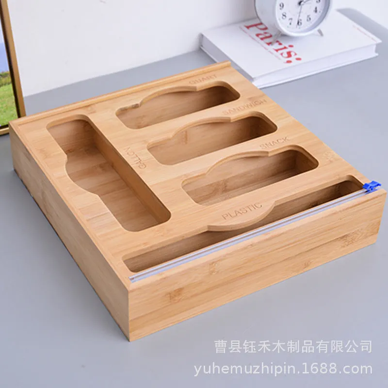 Bamboo-Zip Lock and Wrap Dispenser