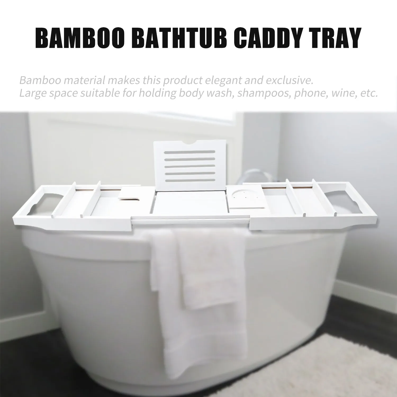 Bathtub Caddy Tray Smartphone Bracket