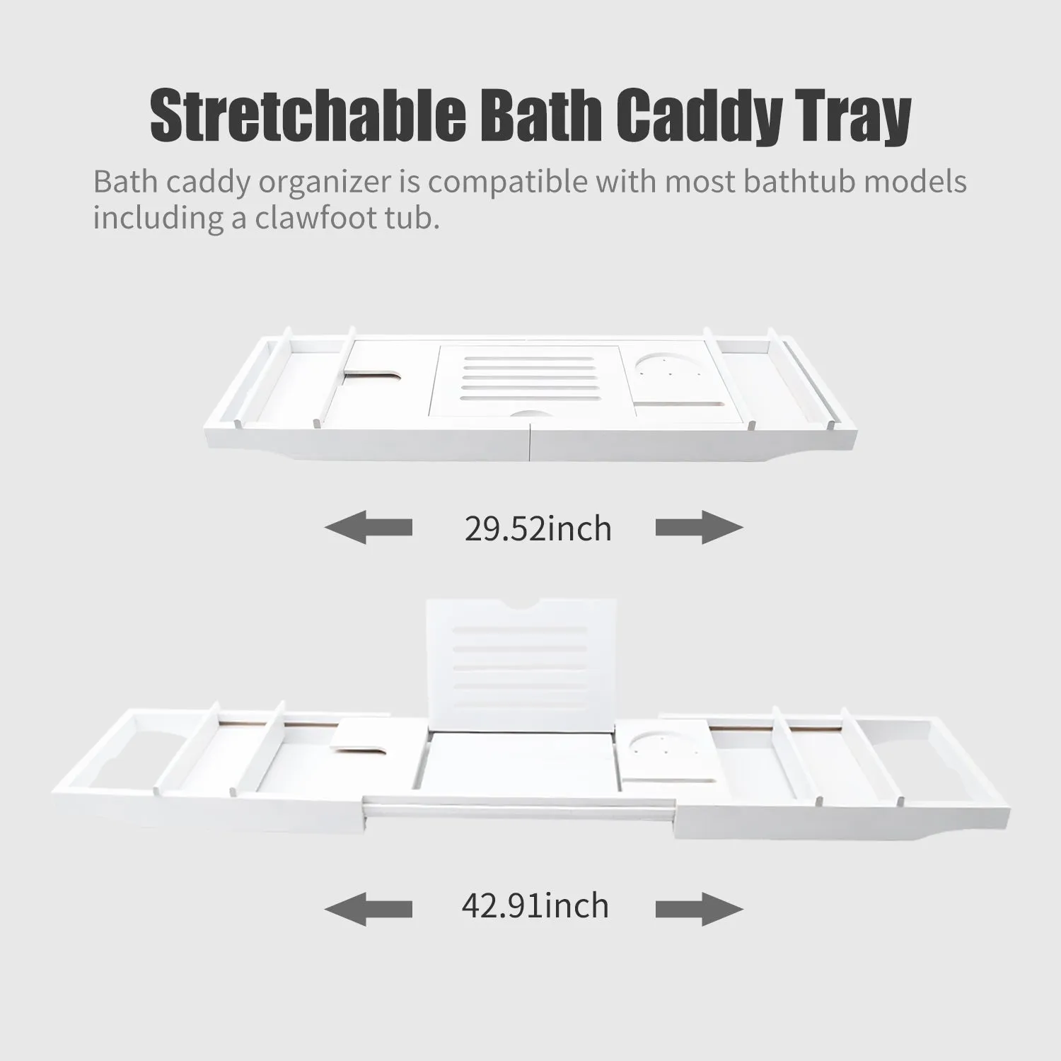 Bathtub Caddy Tray Smartphone Bracket