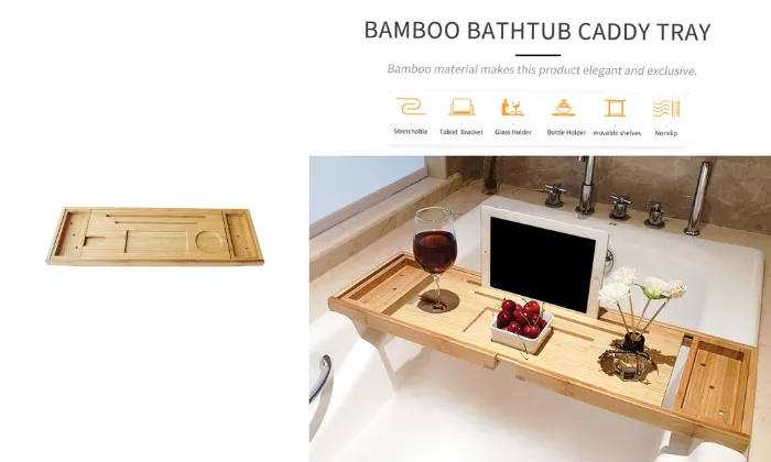 Bathtub Caddy Tray Tablet Holder