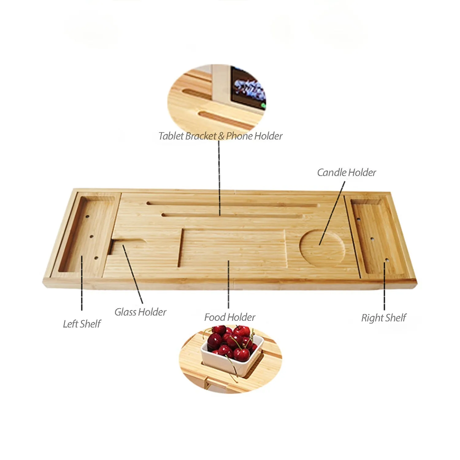 Bathtub Caddy Tray Tablet Holder