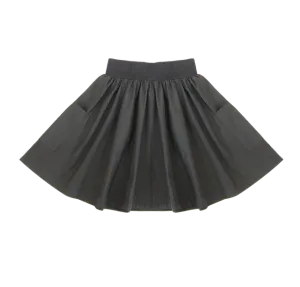 Black Taffeta Pocket Skirt