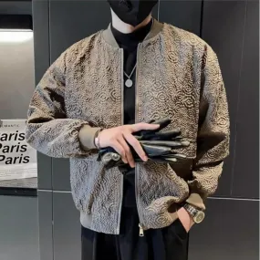 Bonsir Men Baseball Coat Spring Autumn Oversize Three-dimensional Pattern Bomber Jacket for Men Y2k Deals Cheap Sale Original Brands