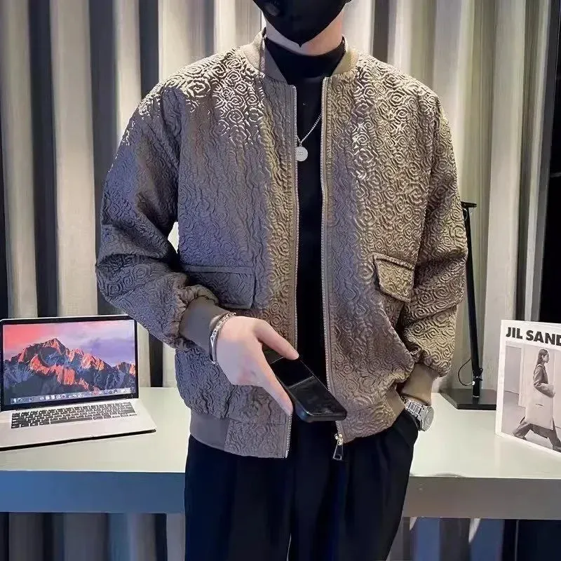 Bonsir Men Baseball Coat Spring Autumn Oversize Three-dimensional Pattern Bomber Jacket for Men Y2k Deals Cheap Sale Original Brands
