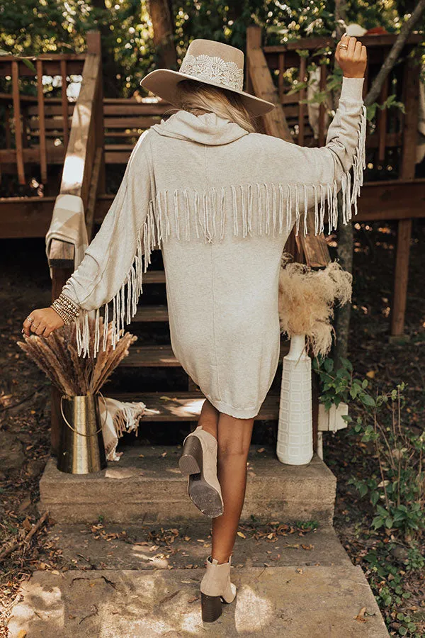 Corn Maze Sweater Dress In Light Birch