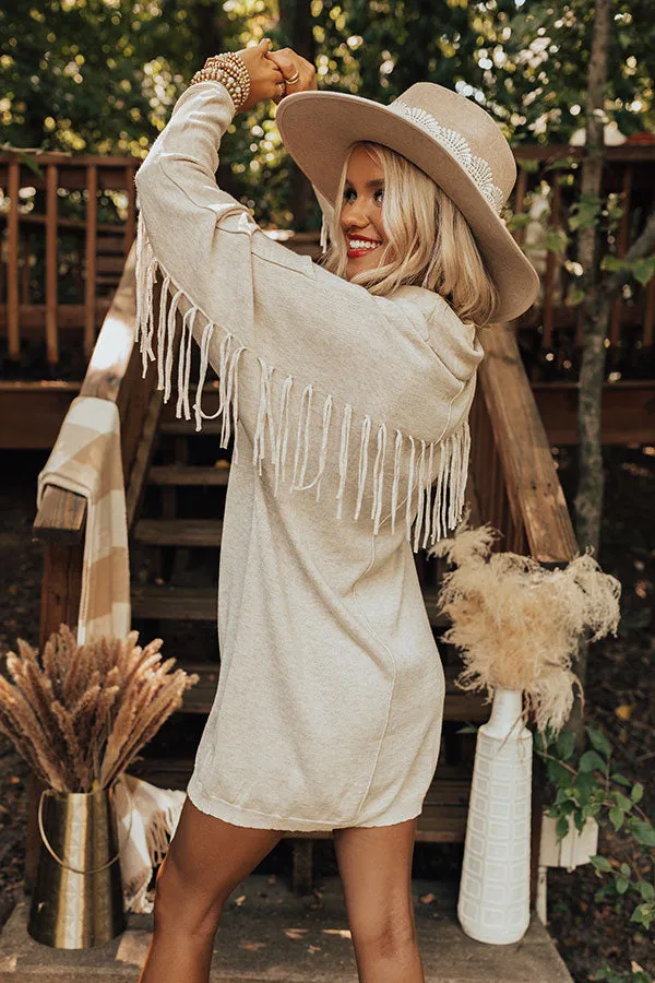 Corn Maze Sweater Dress In Light Birch