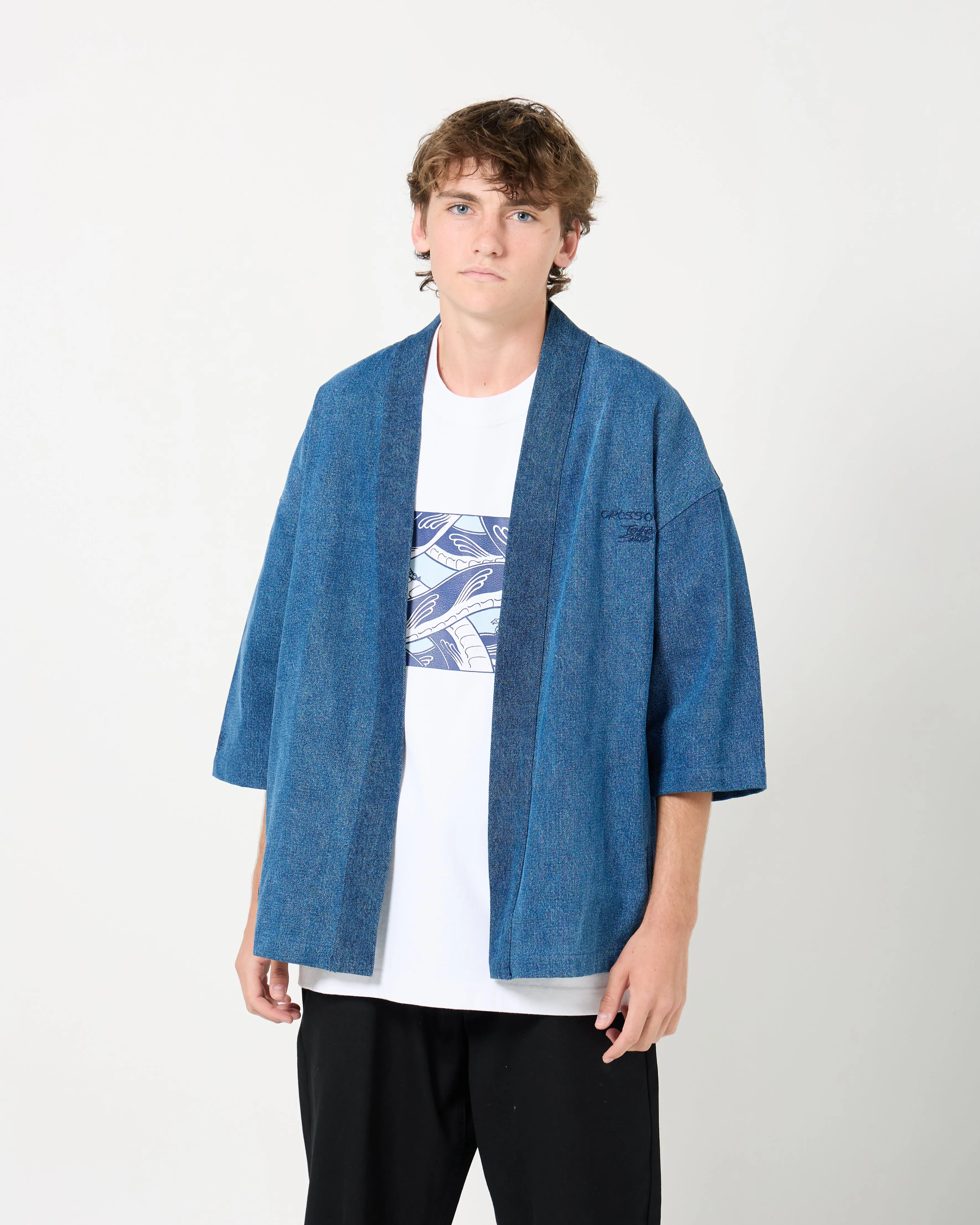 Crossover x Temple of Skate 'The Push' Kimono Jacket | Denim