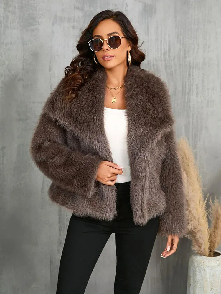 Fashion oversized Teddy bear faux fur coat wool autumn coat