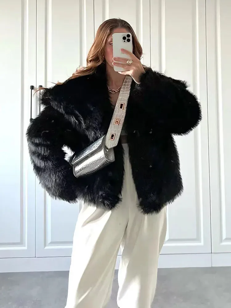 Fashion oversized Teddy bear faux fur coat wool autumn coat