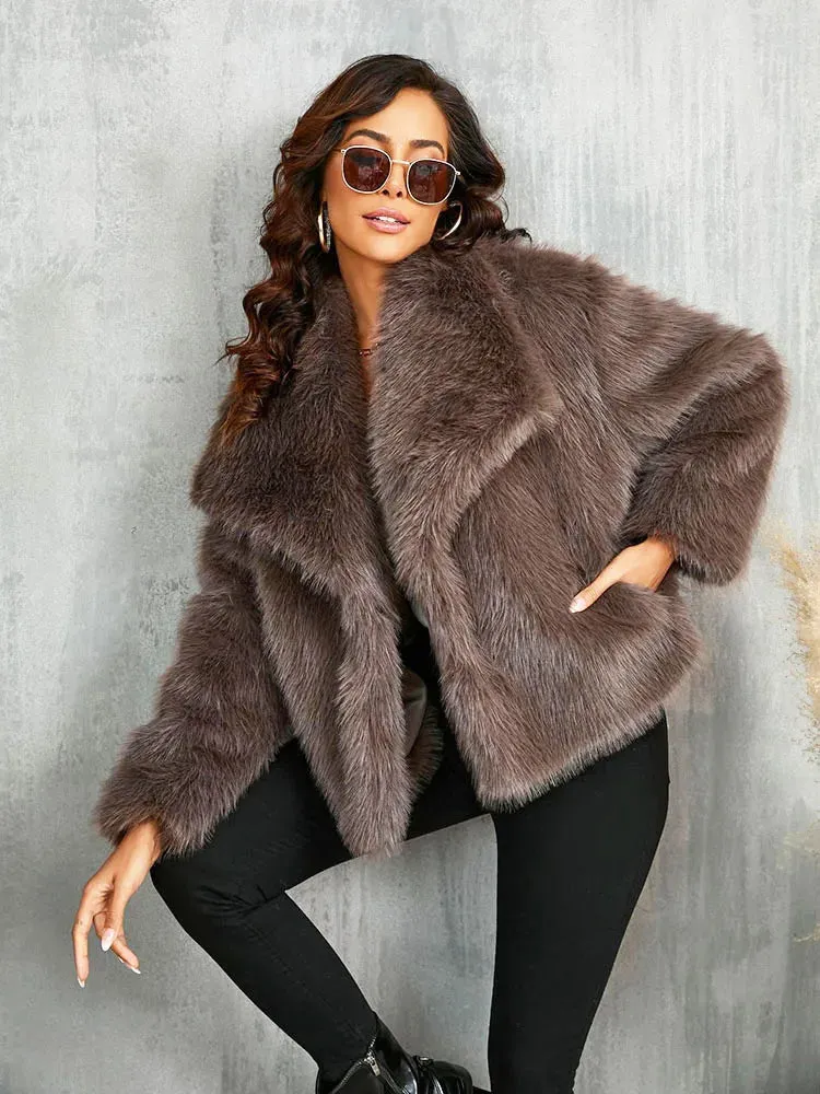 Fashion oversized Teddy bear faux fur coat wool autumn coat