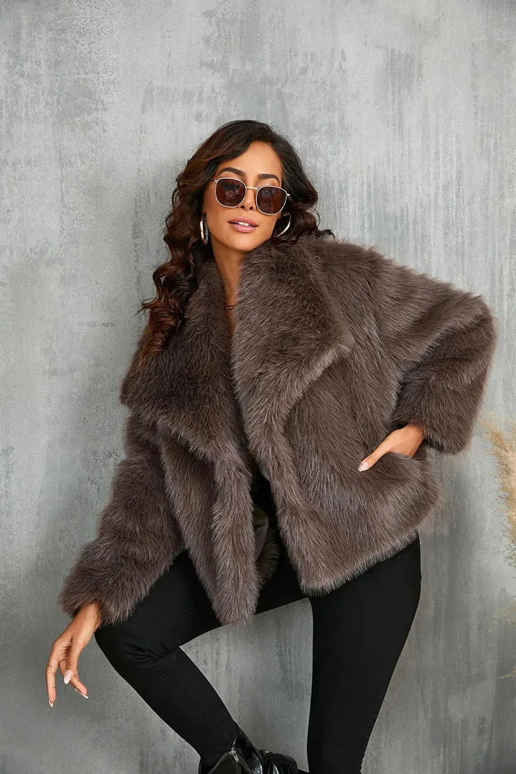 Fashion oversized Teddy bear faux fur coat wool autumn coat
