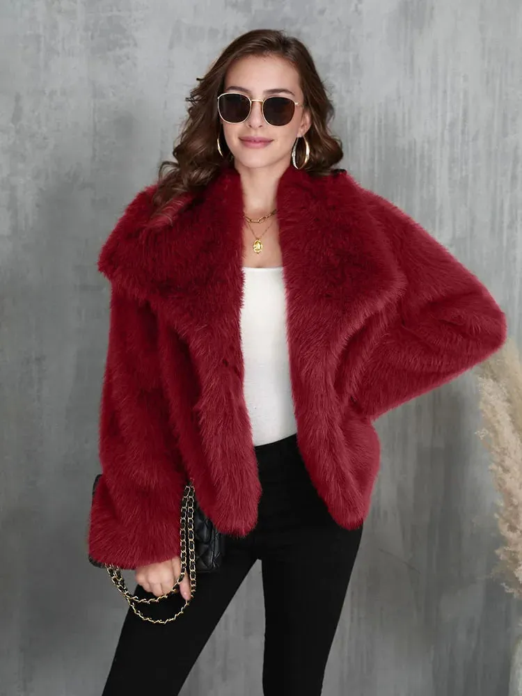 Fashion oversized Teddy bear faux fur coat wool autumn coat