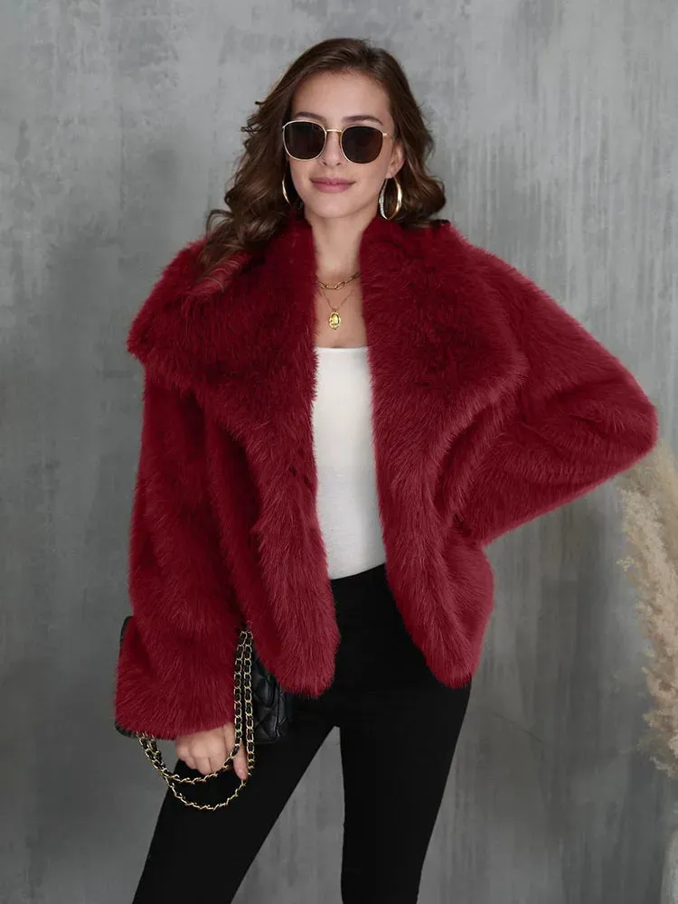 Fashion oversized Teddy bear faux fur coat wool autumn coat