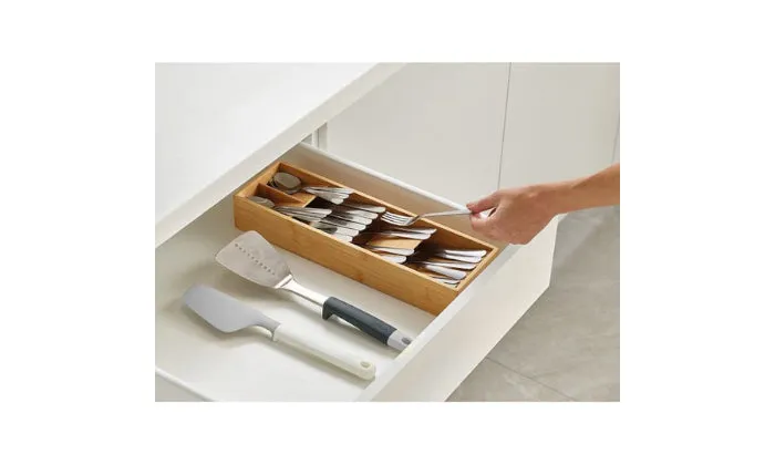 Fine Living - Bamboo Space Saver Cutlery Organizer