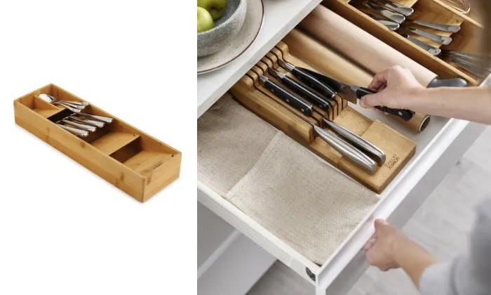 Fine Living - Bamboo Space Saver Cutlery Organizer