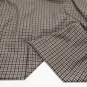 Houndstooth Wool Poly Suiting - Ivory/Chocolate/Charcoal