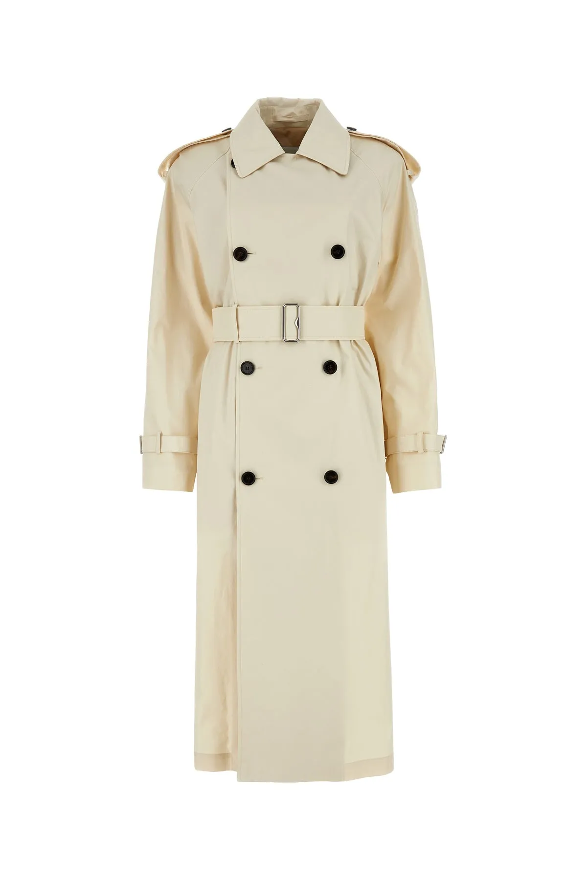 Ivory gabardine trench coat