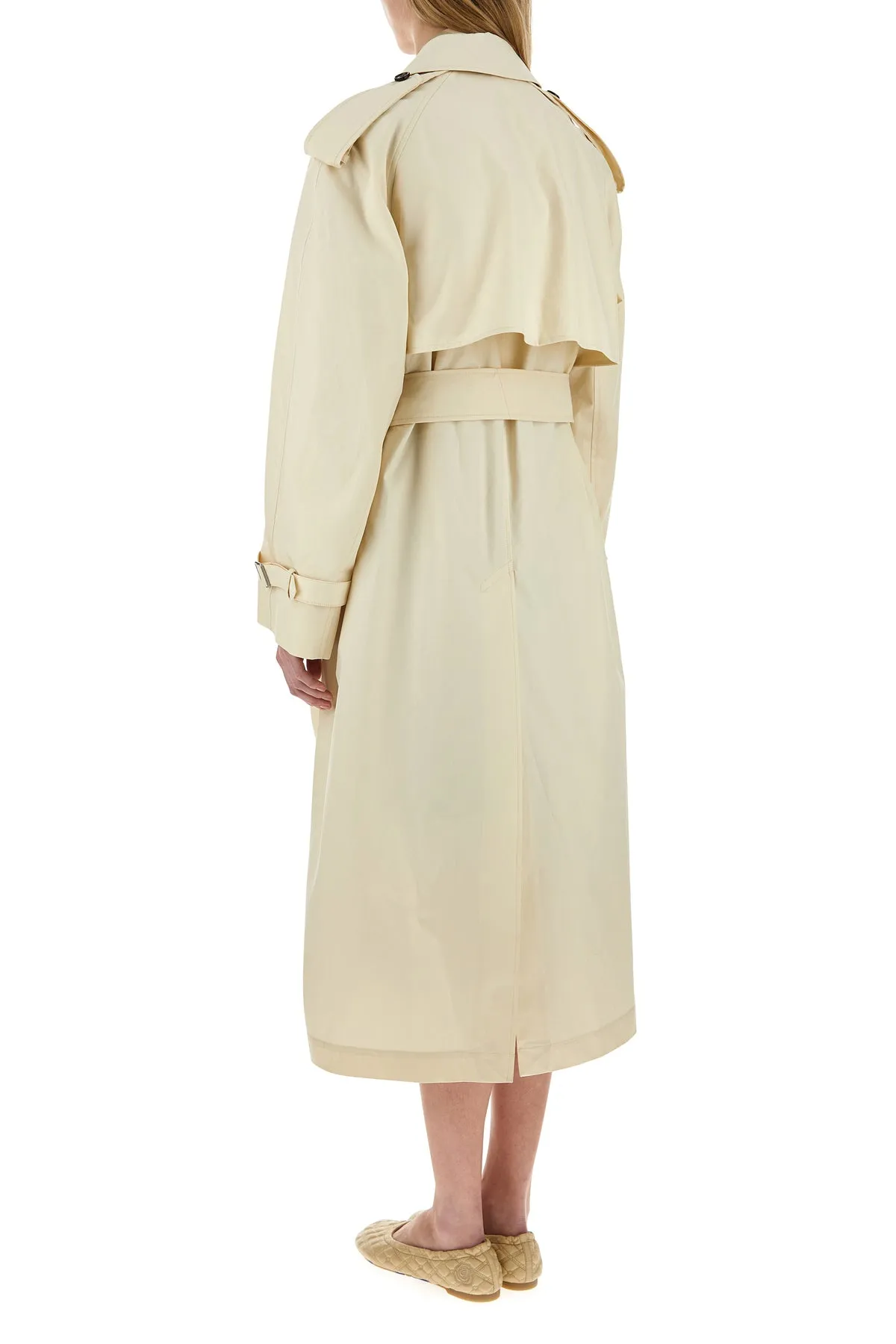 Ivory gabardine trench coat
