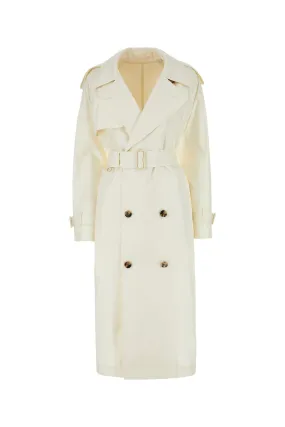 Ivory silk trench coat