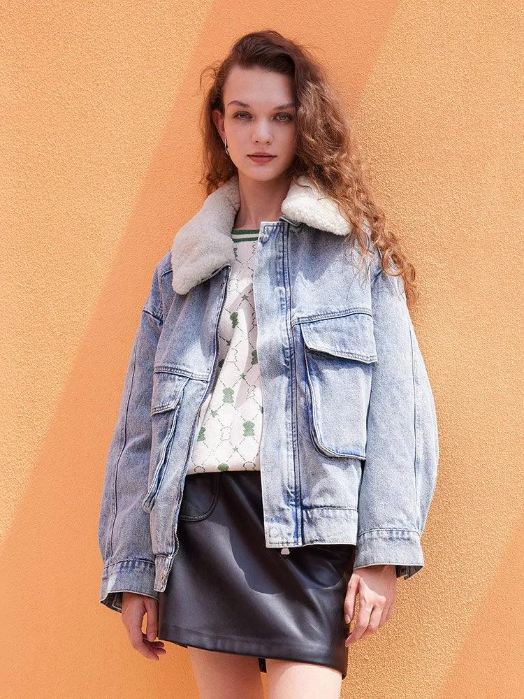Lapel Jeans Down Garment