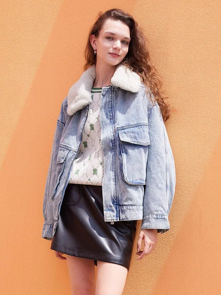 Lapel Jeans Down Garment
