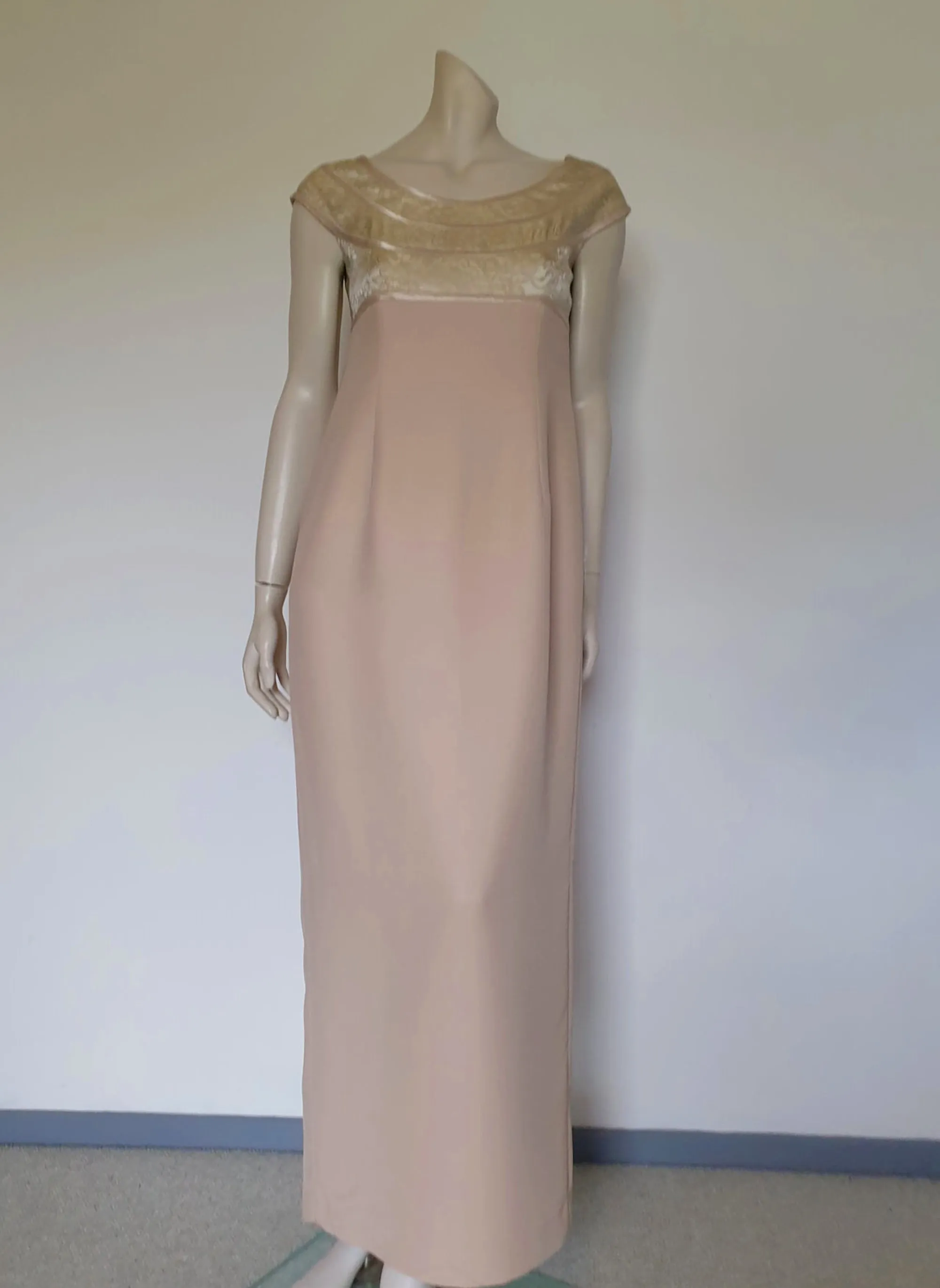 Lurex Old Gold Formal Dress by Teena Varigos - M