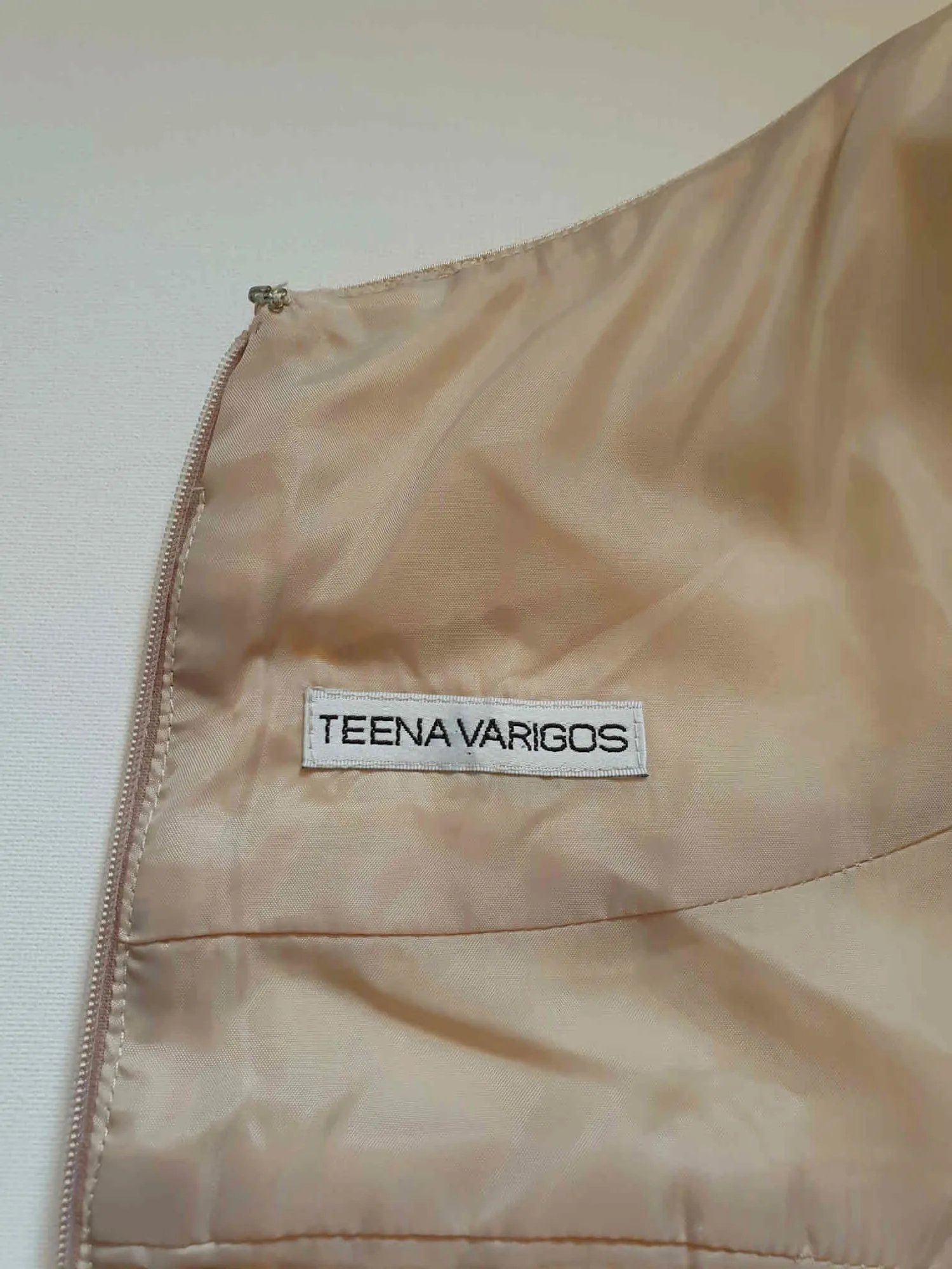 Lurex Old Gold Formal Dress by Teena Varigos - M