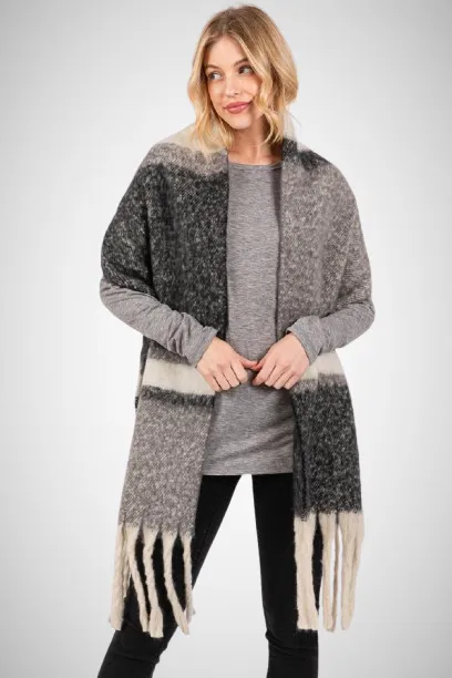 Multi Stripe Oblong Scarf
