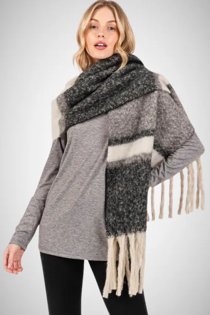 Multi Stripe Oblong Scarf