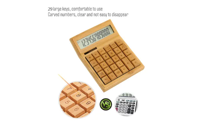 Multifunctional Bamboo Electronic Calculator