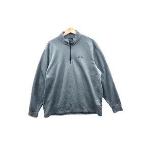Oakley Men's Gray Embroidered Logo 1/4 Zip Fleece Pullover