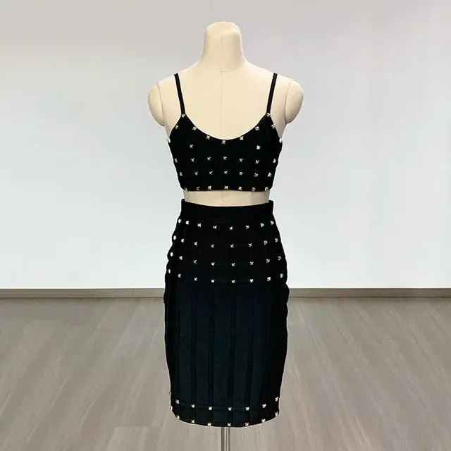 Pre Order:  Studded Strap Two Piece Set