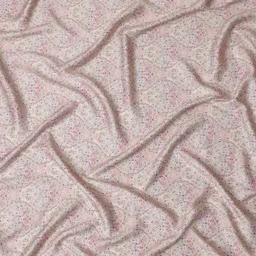 Vintage Ivory with Colorful Paisley Cotton Satin Fabric, 110 cm Width-20068
