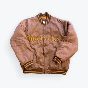 Vintage Y2K Gameday NFL Cleveland Browns Satin Bomber Jacket