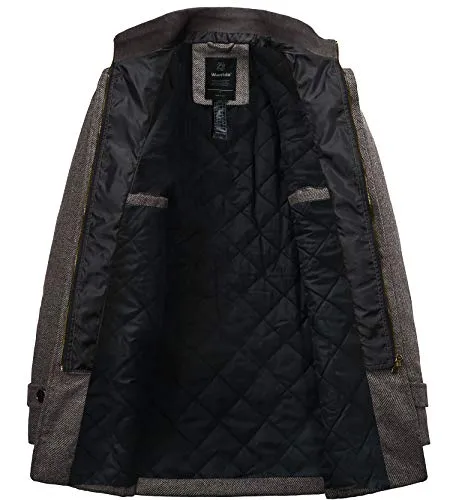 Wantdo Men's Wool Blend Pea Coat Windproof Wool Jacket Thick Coffee XX-Large