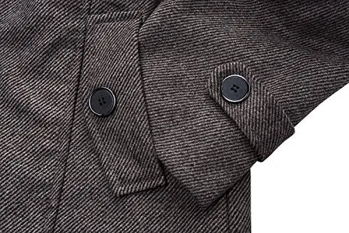 Wantdo Men's Wool Blend Pea Coat Windproof Wool Jacket Thick Coffee XX-Large