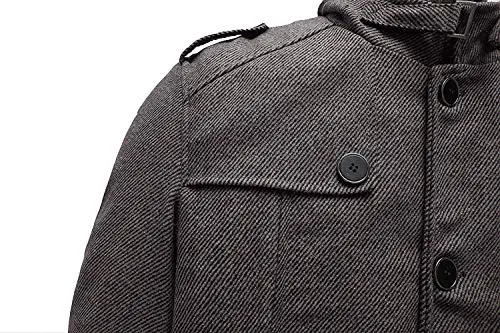 Wantdo Men's Wool Blend Pea Coat Windproof Wool Jacket Thick Coffee XX-Large